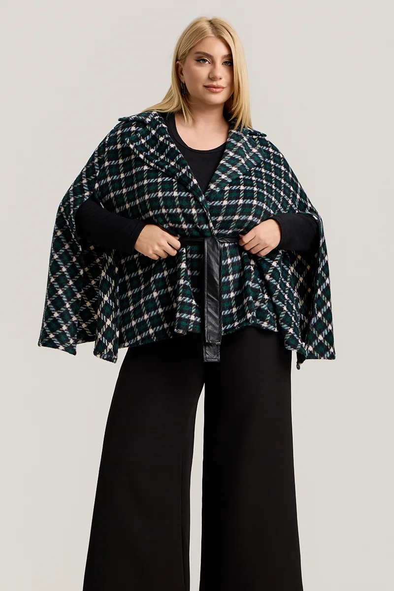 Κυπαρισσί Καρό Κάπα Με Ζώνη