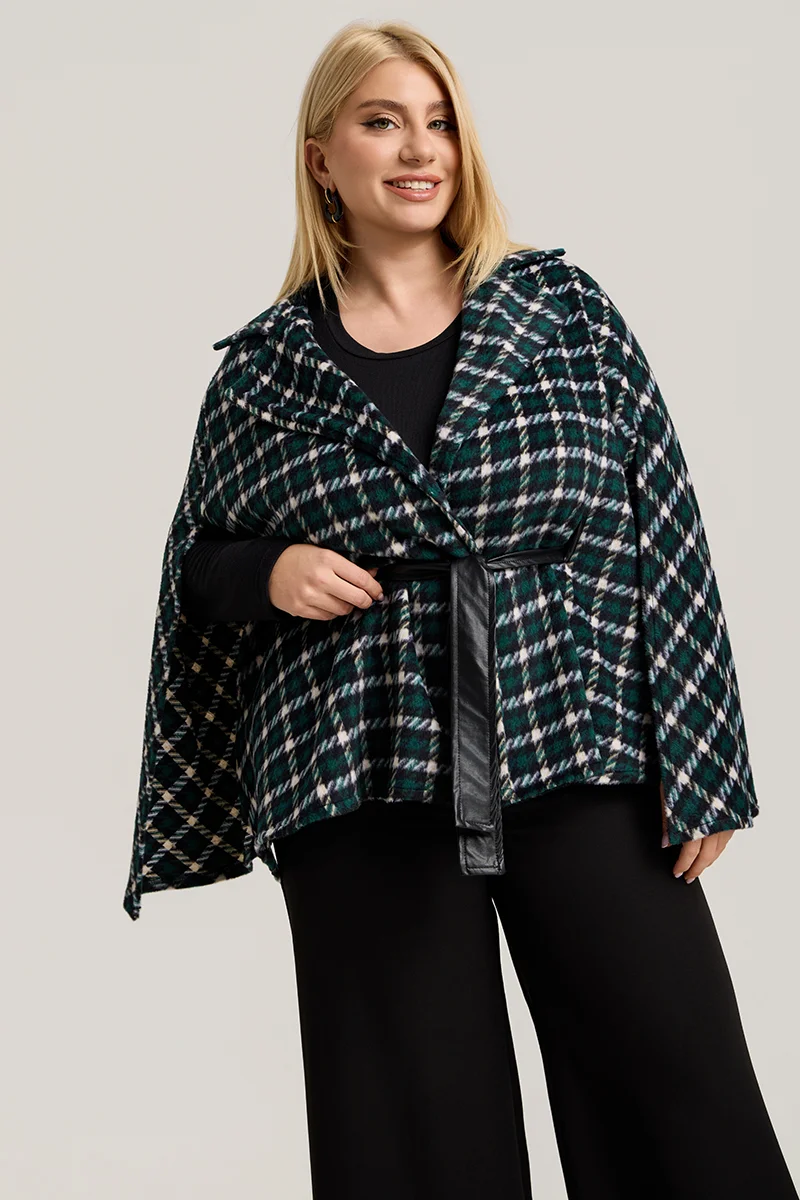 Κυπαρισσί Καρό Κάπα Με Ζώνη