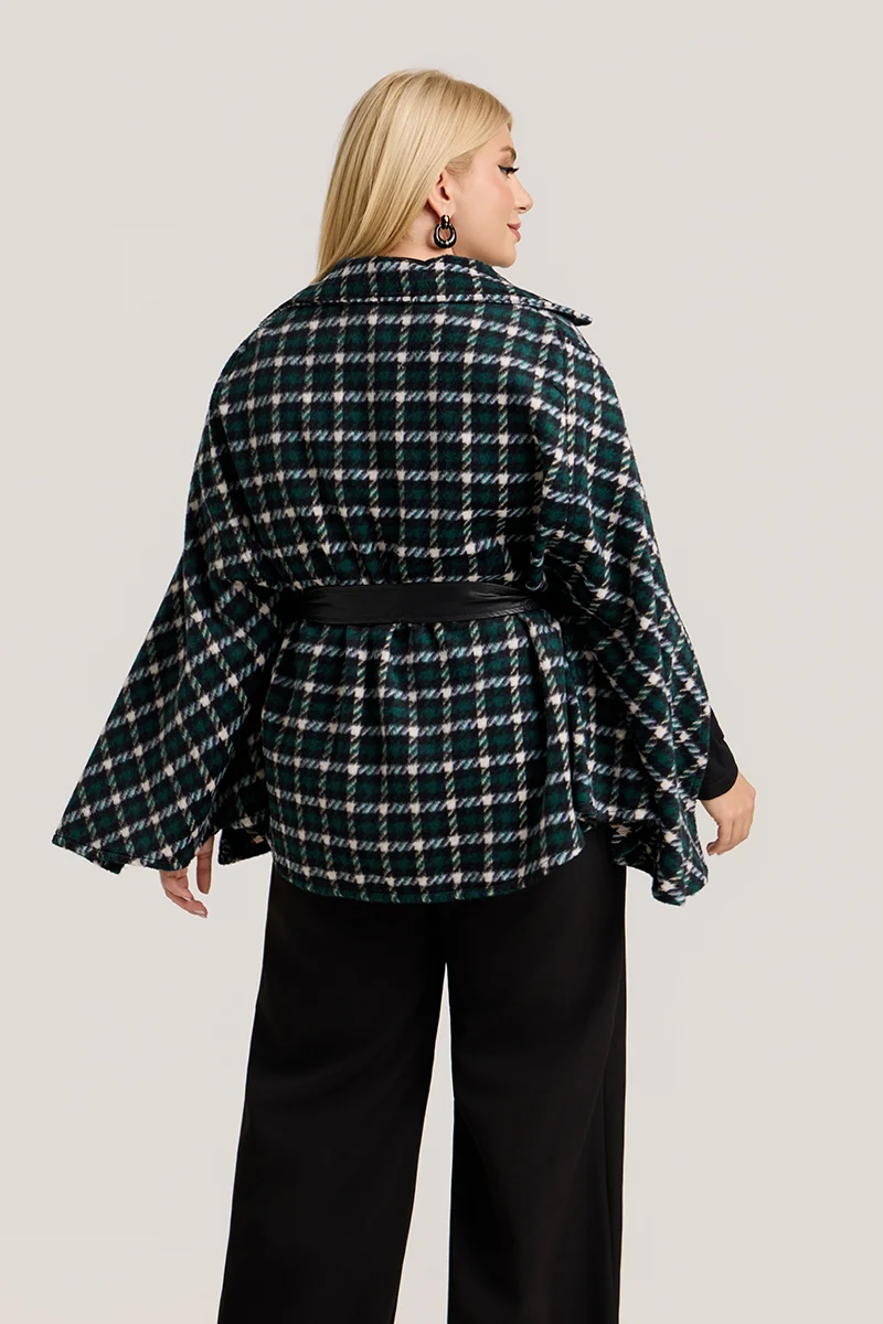 Κυπαρισσί Καρό Κάπα Με Ζώνη