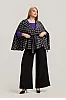 Κάπα Plus Size Μωβ Καρό Με Ζώνη 