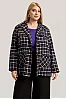 Plus Size Jacket Καρό με Τσέπες σε Μωβ  & Μαύρο
