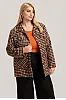 Plus Size Jacket Καρό με Τσέπες