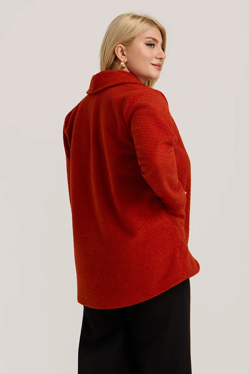 Εκαι Ζακέτα με Γιακά, Κουμπί & Τσέπες 