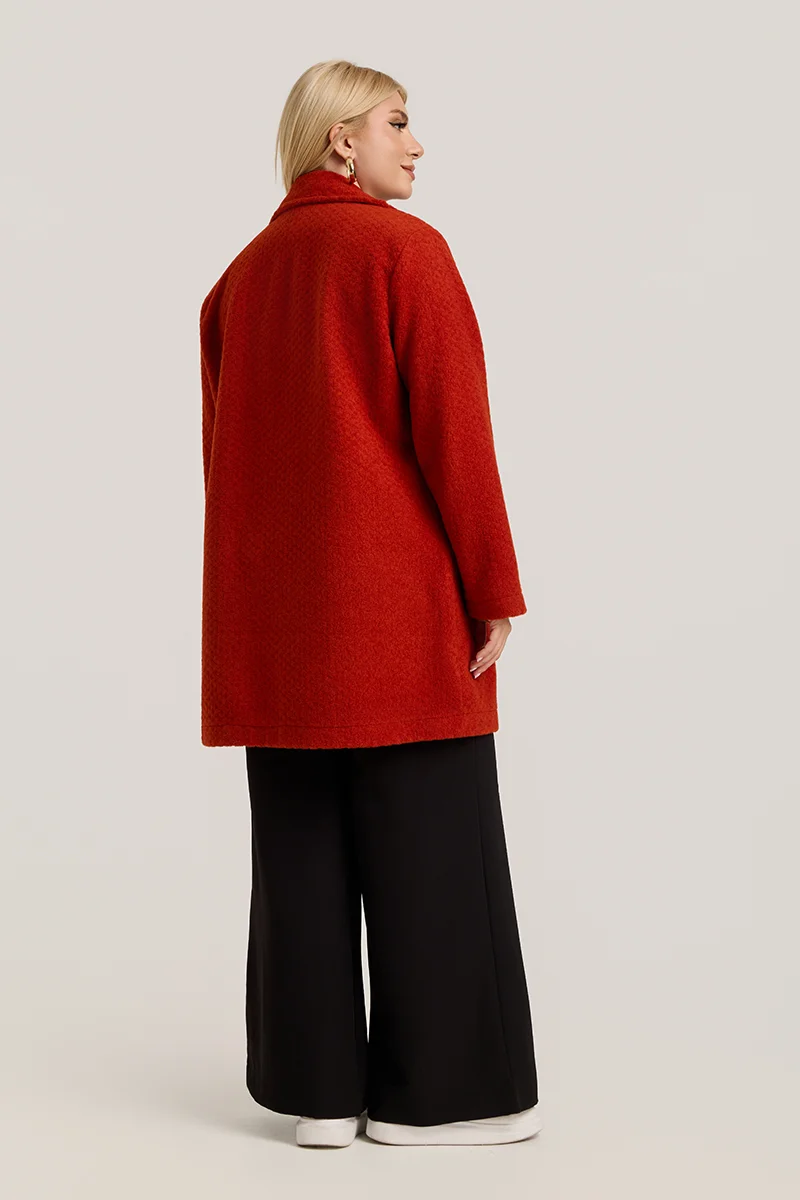 Εκαι Ζακέτα Plus Size με Κουμπιά & Τσέπες 