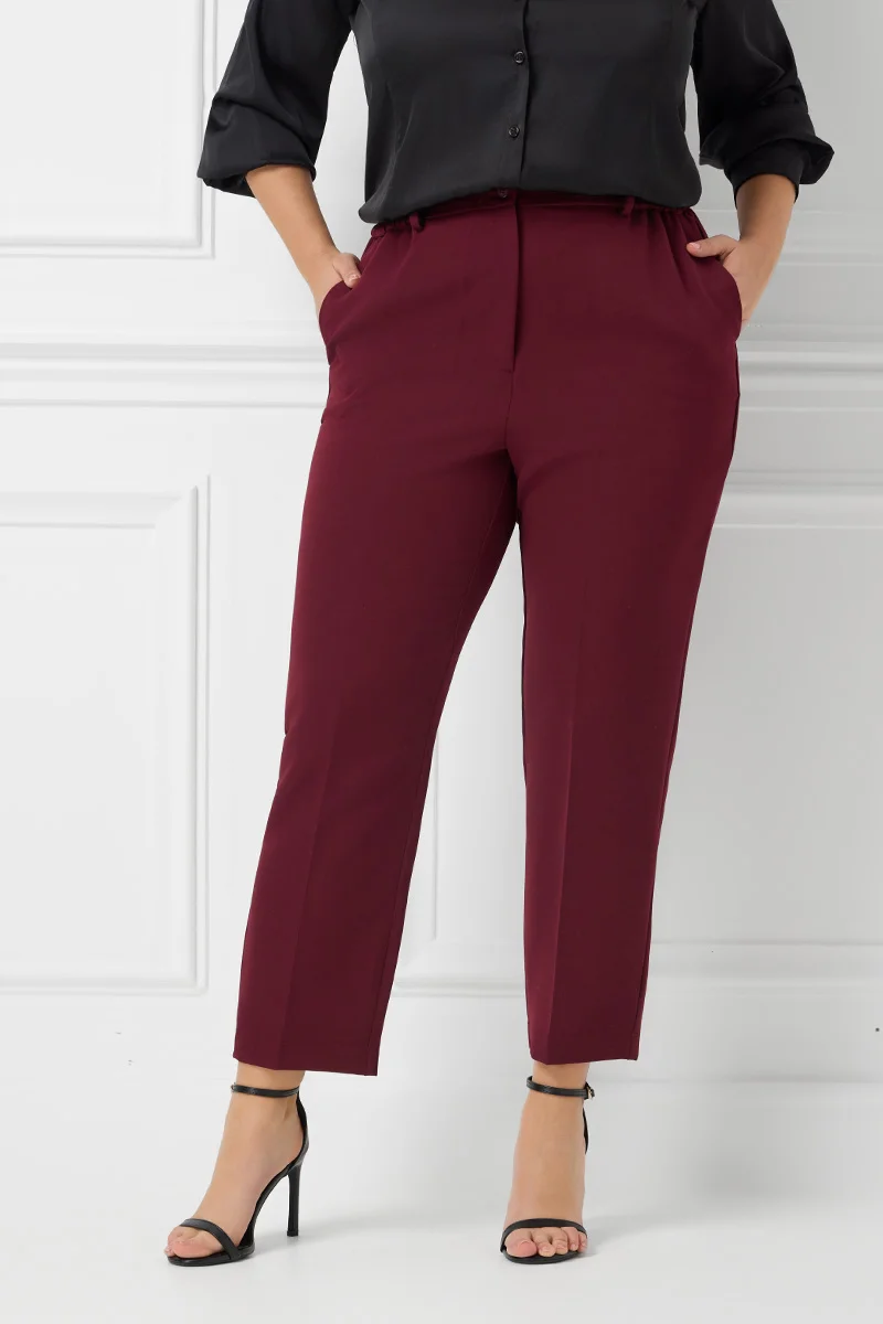 Μπορντό Σετ Γιλέκο & Παντελόνι 