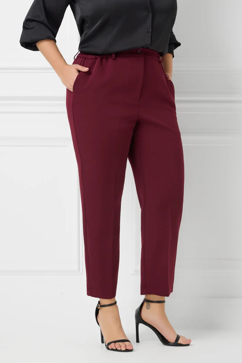 Μπορντό Σετ Γιλέκο & Παντελόνι 