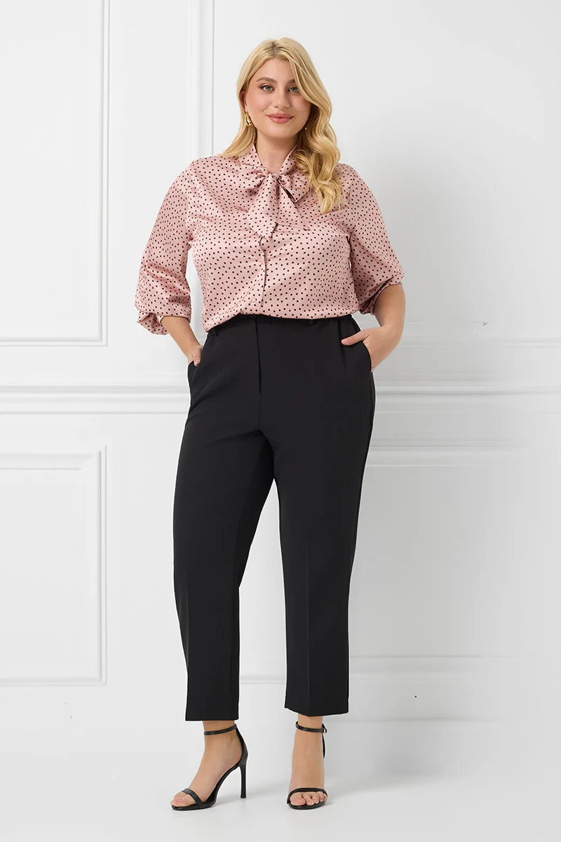 Plus Size Παντελόνι Μαύρο