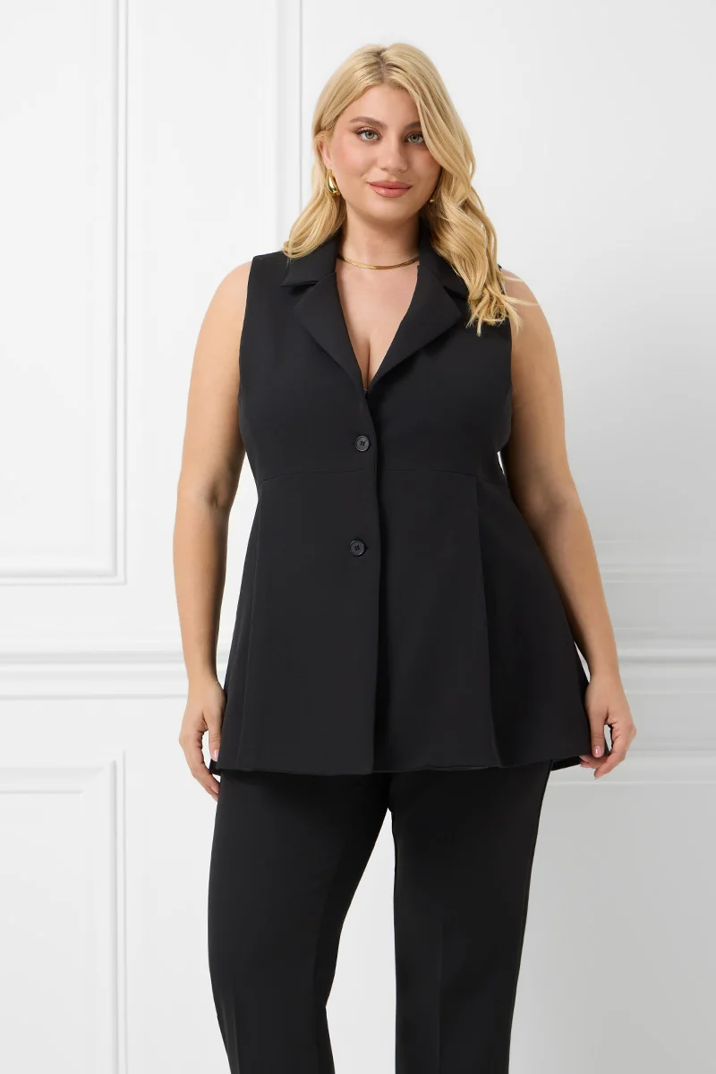 Μαύρο Σετ Παντελόνι & Γιλέκο  