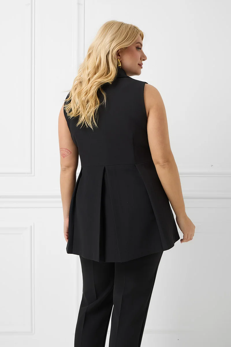 Μαύρο Σετ Παντελόνι & Γιλέκο  