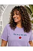 T-Shirt Με Κέντημα Φιλάκι Λιλά