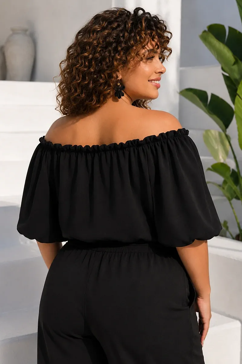 Μαύρη Μπλούζα Off-Shoulder 