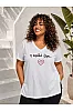 Λευκό  T-Shirt Με Κεντημένη Στάμπα Καρδιά 