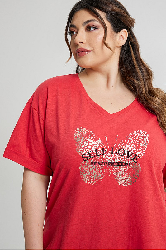 Butterfly T-Shirt Κοραλί