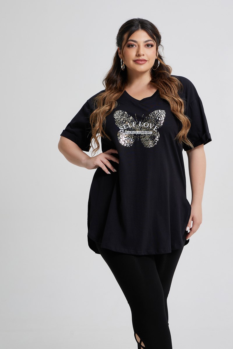 Butterfly T-Shirt Μαύρο