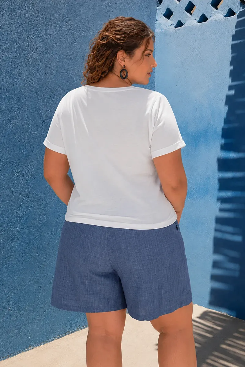 T-Shirt Με Κέντημα Μαργαρίτα Λευκό