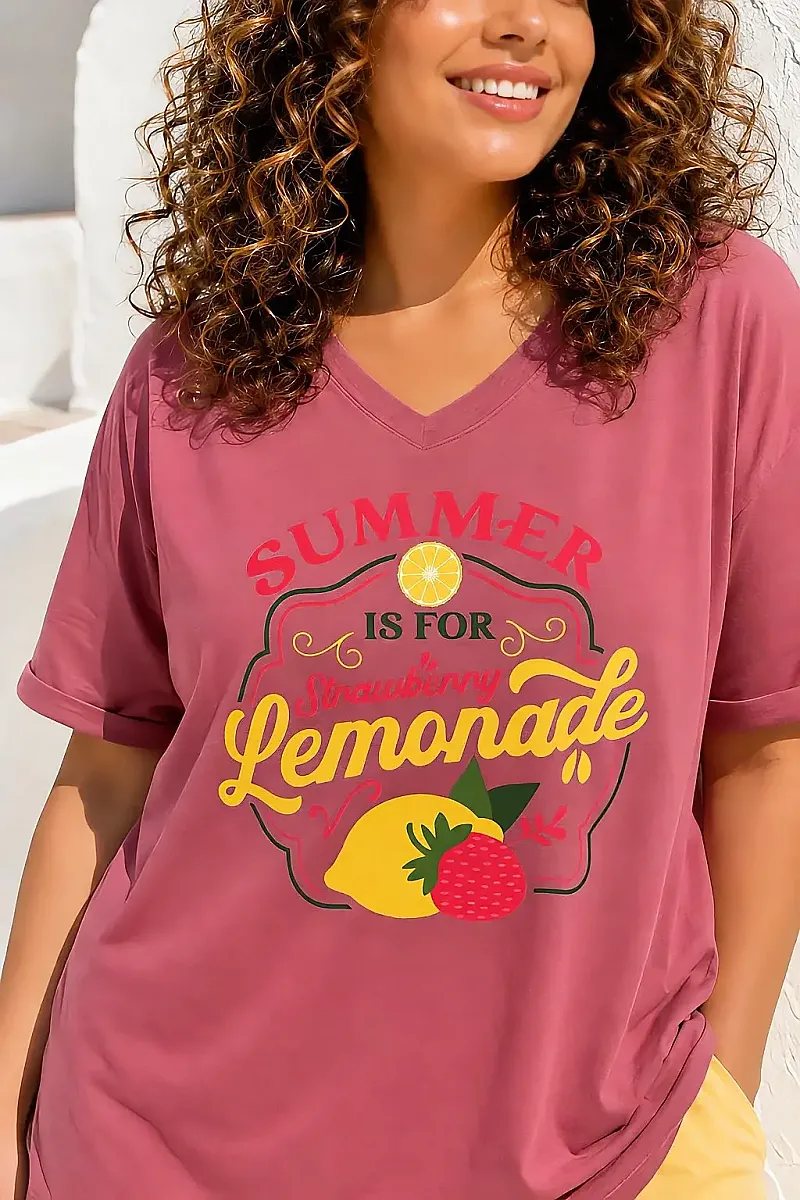 Σομόν T-Shirt Με Τύπωμα 