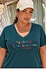 Κυπαρισί T-Shirt Με Κεντημένη Σταμπα 