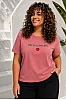 T-Shirt Με Κέντημα Φιλάκι Σομόν