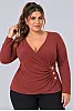 Κρουαζέ Εκάι Μπλούζα Ριμπ με Χρυσά Κουμπιά Plus Size