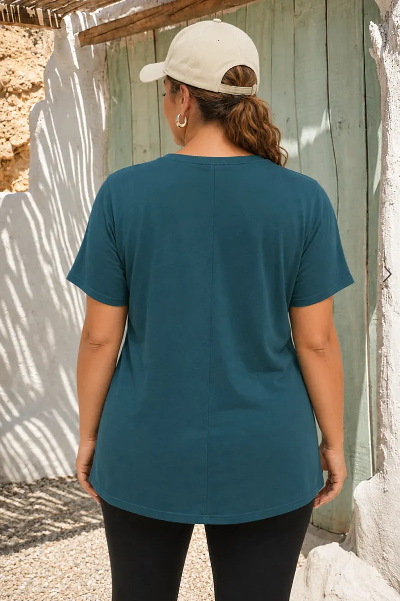 Κυπαρισί T-Shirt Με Κεντημένη Σταμπα 