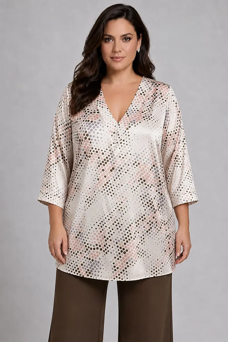 Σατέν Oversized Μπλουζα Πουά