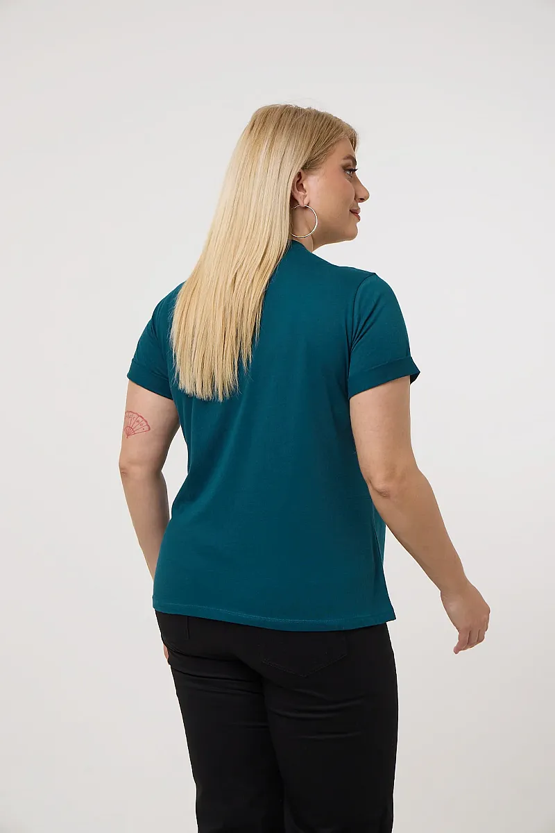 Κυπαρισσί T-Shirt Με Λεπτομέρειες Από Στρας