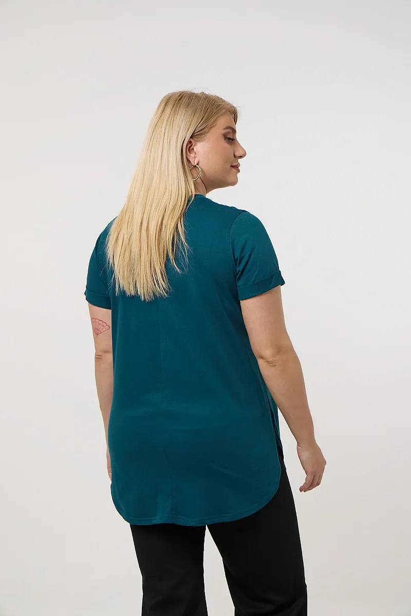 Κυπαρισί T-Shirt Με Στάμπα Και Στράς