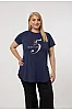 Navy T-Shirt Με Στάμπα Και Στράς
