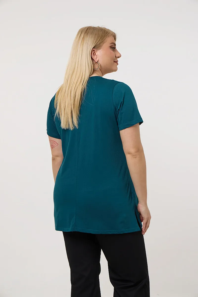 κυπαρισί T-Shirt Με Στάμπα Hello 