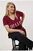Μπορντό T-Shirt Με Στάμπα Hello 