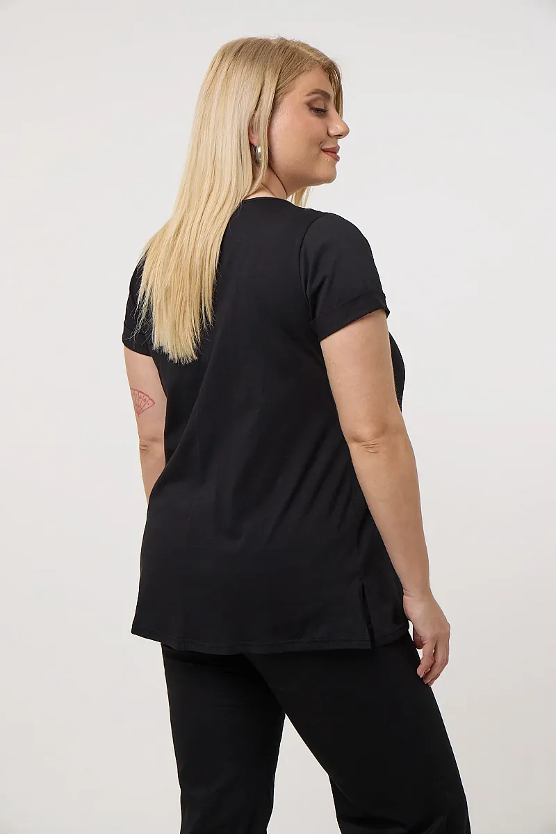 Μαύρη Μπλούζα V Άνοιγμα 