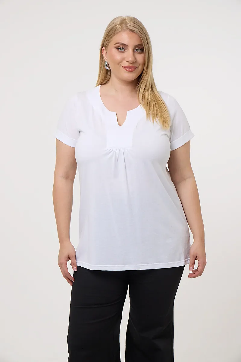 Λευκή Μπλούζα V Άνοιγμα 