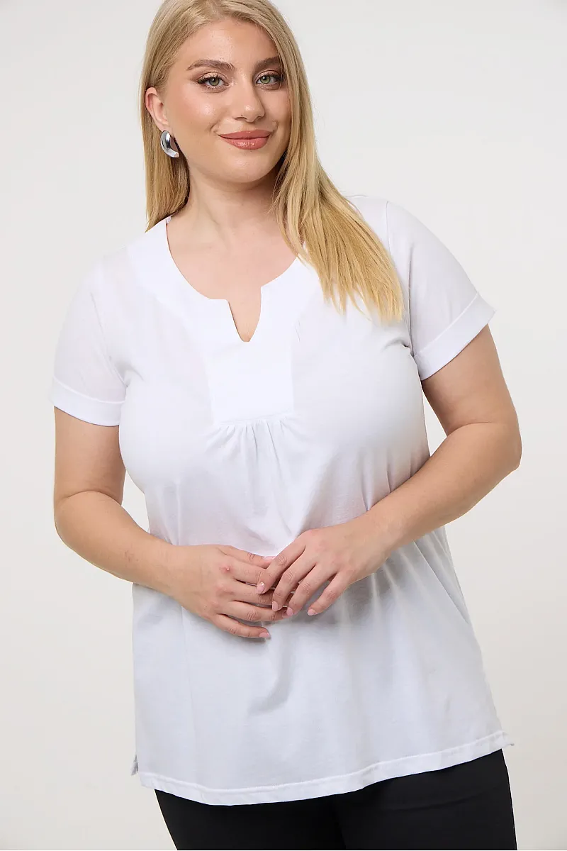 Λευκή Μπλούζα V Άνοιγμα 