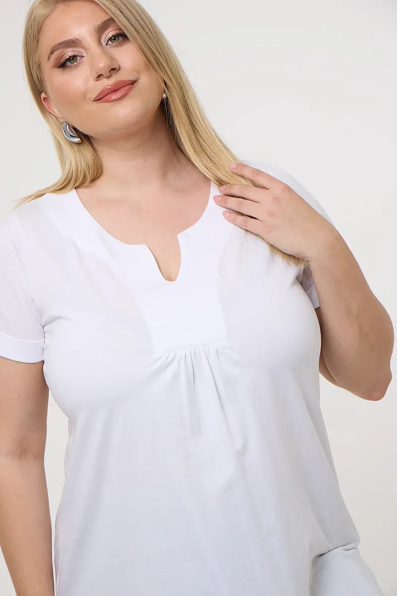 Λευκή Μπλούζα V Άνοιγμα 