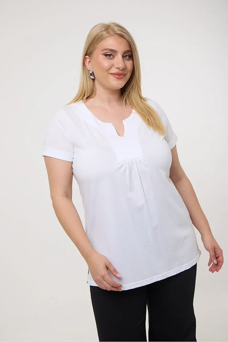 Λευκή Μπλούζα V Άνοιγμα 
