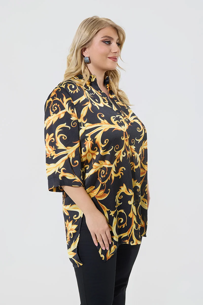 Oversized Μπλουζοπουκάμισο Με Baroque Print