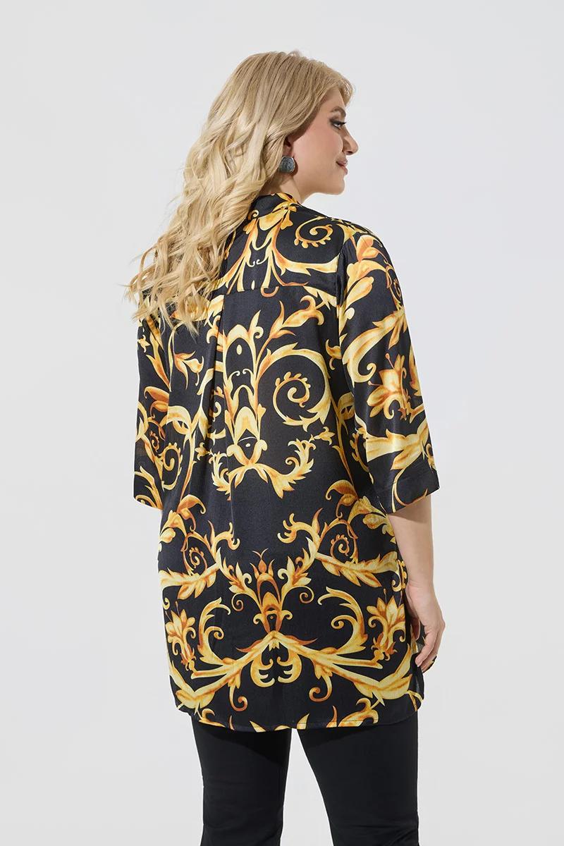 Oversized Μπλουζοπουκάμισο Με Baroque Print
