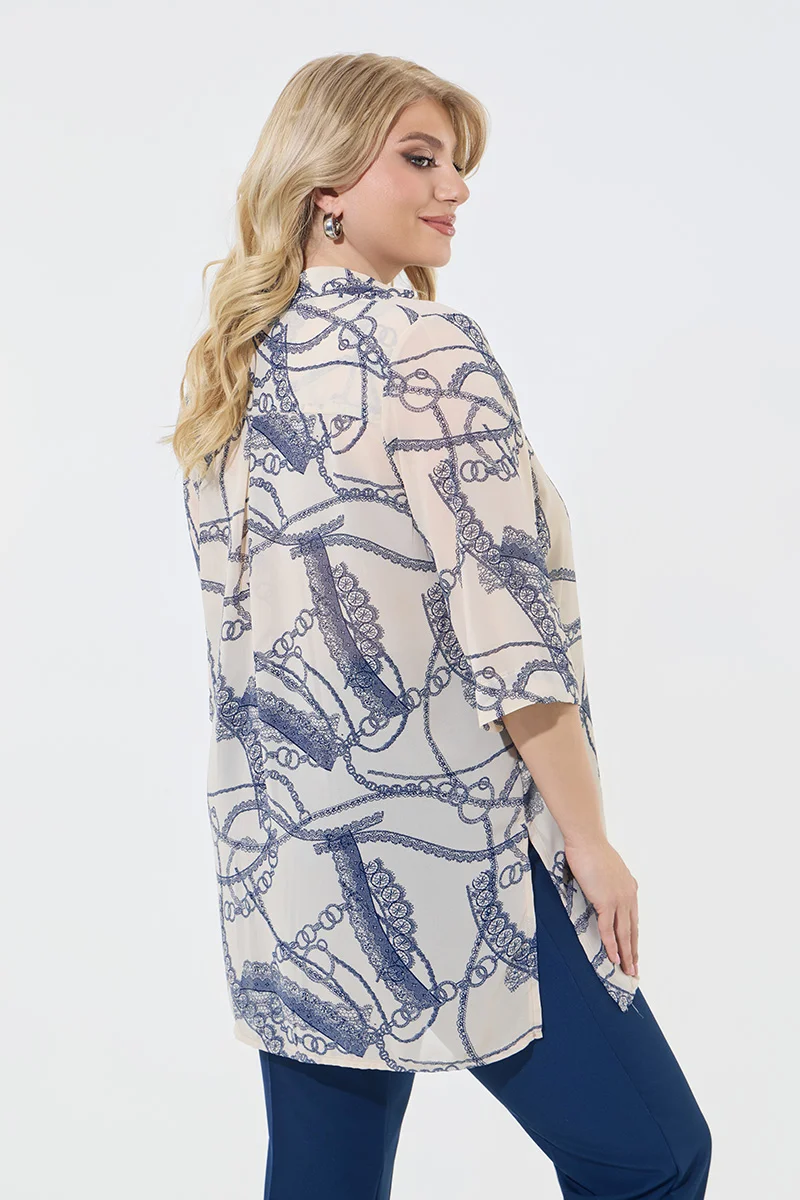 Oversized Μπλουζοπουκάμισο Με Chain Print