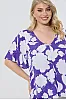 Floral Μπλούζα Μωβ Plus Size