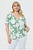 Floral Μπλούζα Βεραμάν Plus Size