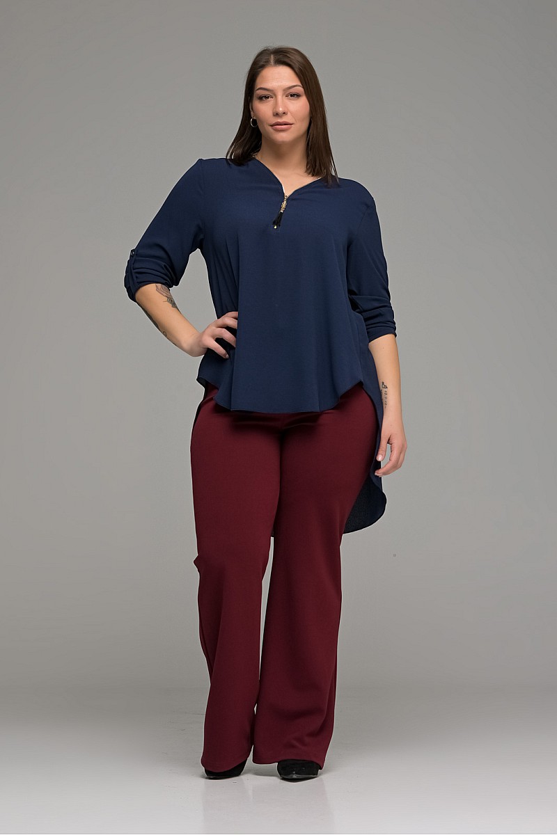 Μπλούζα Με Φερμουάρ Στην Λαιμόκοψη 