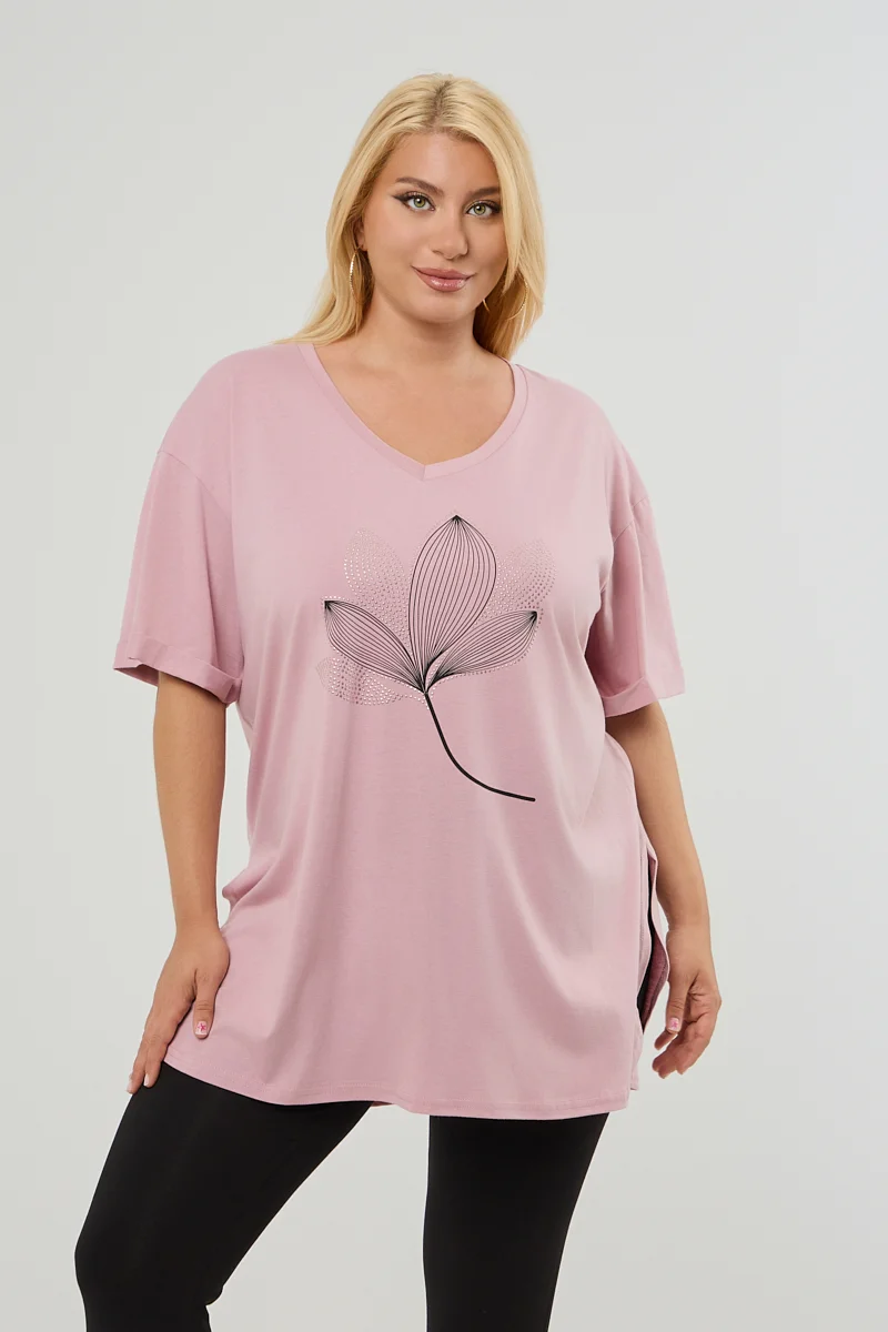 Σομόν Plus Size T-Shirt Magnolia