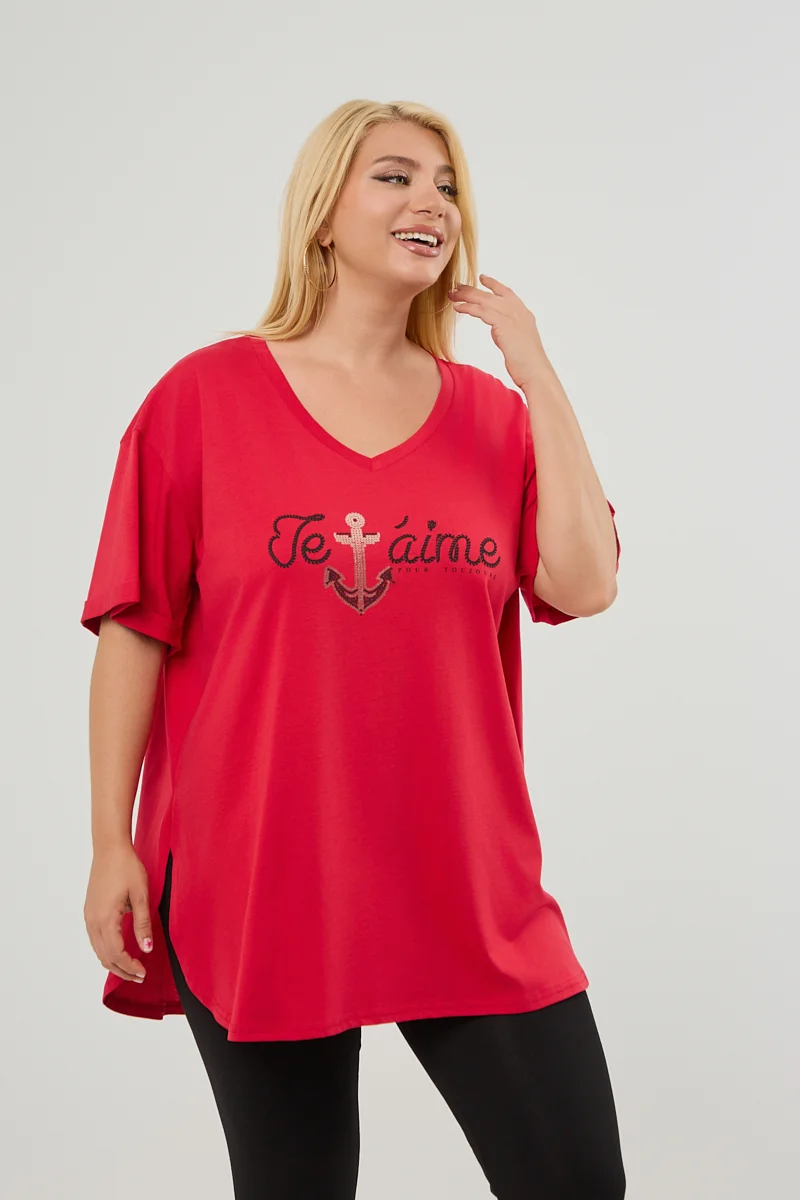 Κόκκινο T-Shirt Je t'aime