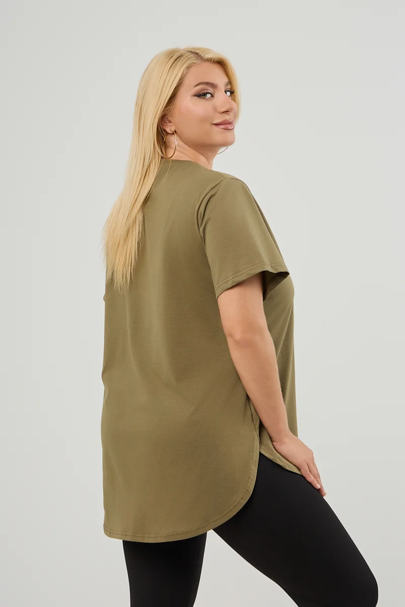 Χακί Plus Size T-Shirt 