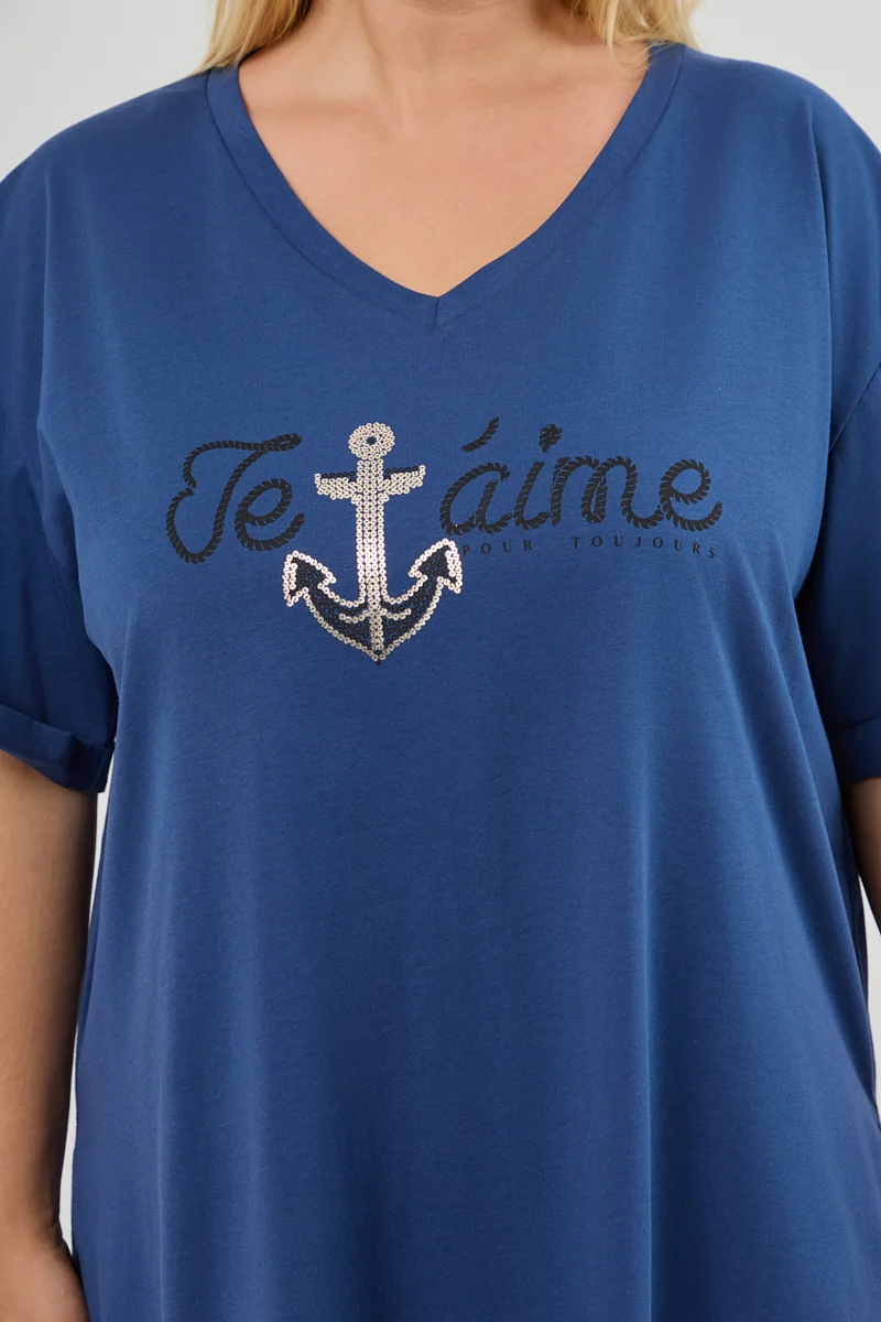 Μπλε Ραφ T-Shirt Je t'aime