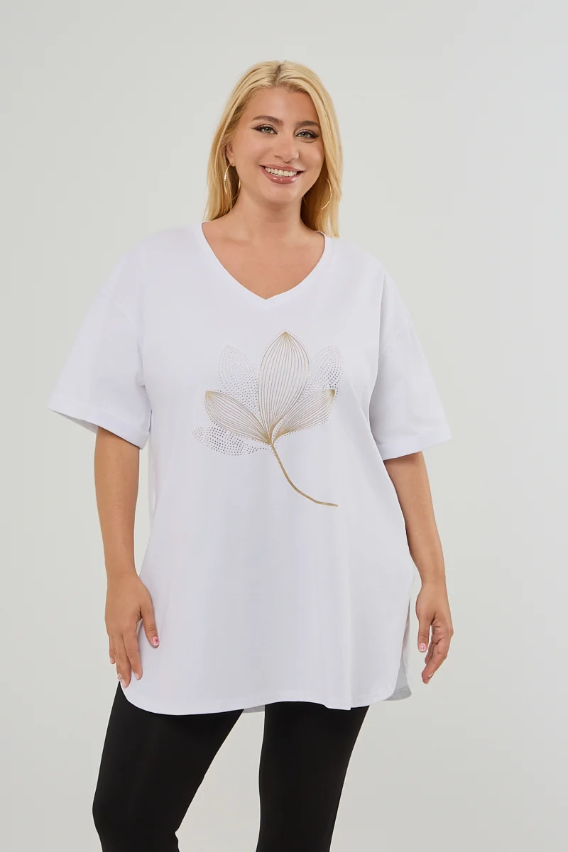 Λευκό Plus Size T-Shirt Magnolia