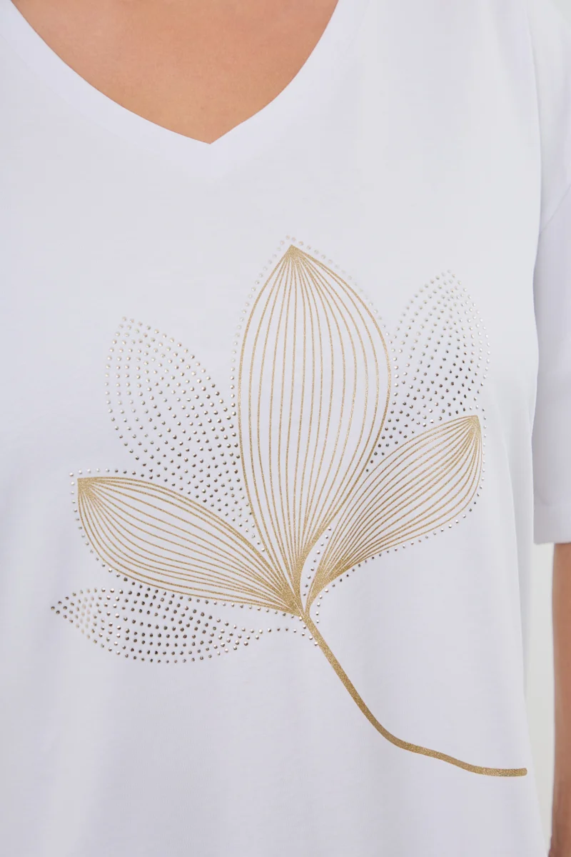 Λευκό Plus Size T-Shirt Magnolia