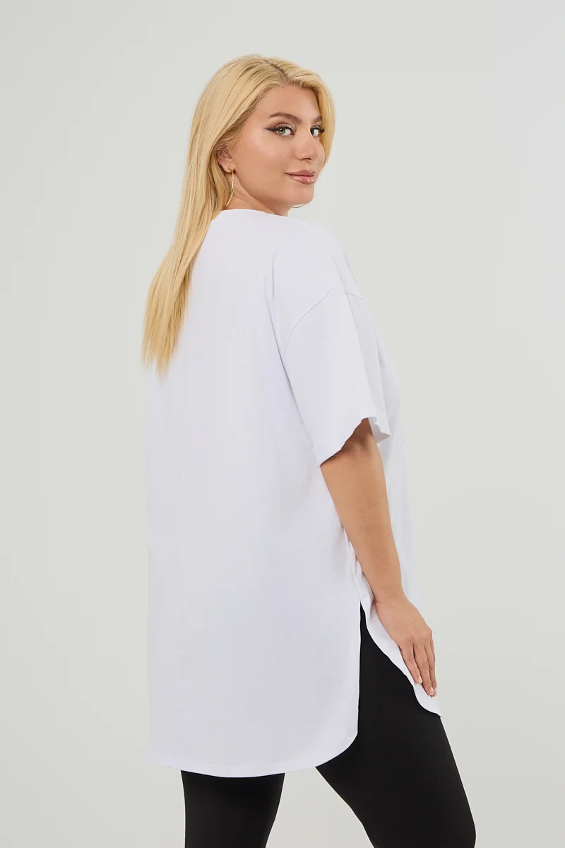 Λευκό Plus Size T-Shirt Magnolia