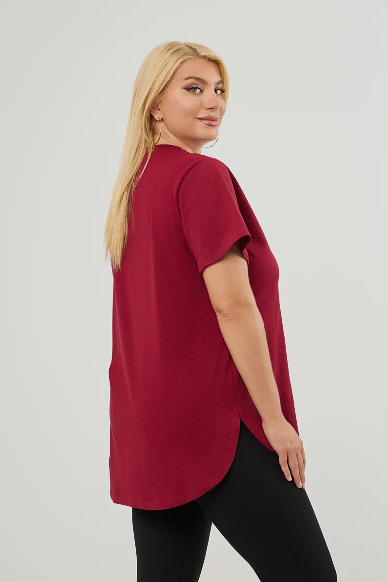 Μπορντό Plus Size T-Shirt 