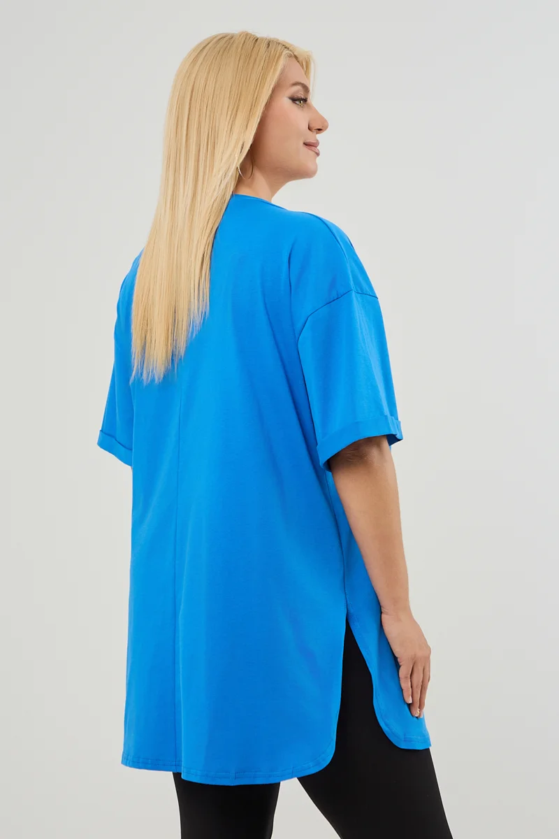 Μοντέρνο Plus Size T-Shirt Μπλε